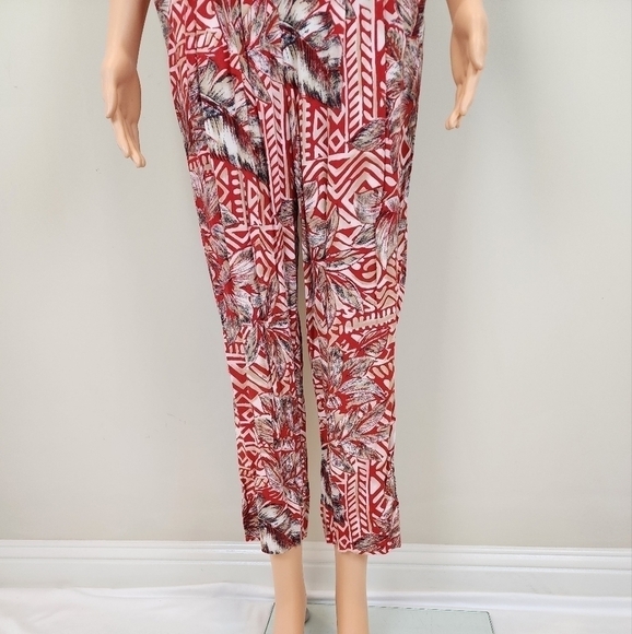 JSJ Red Floral Sleeveless Jumpsuit - Picture 8 of 11